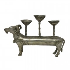 HOLY COW CANDLE HOLDER BRONZE SILVER COLOR - BRONZE STATUES